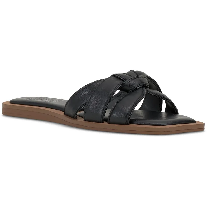 Vince Camuto Womens BARCELLEN Leather Slip On Flatform Sandals Striped Shoe Style  