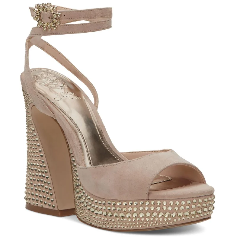Vince Camuto Womens Leather Open Toe Platform Heels Wingtip Oxford Design 