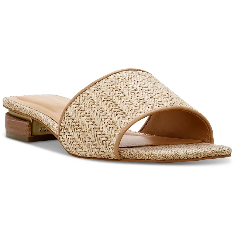 Vince Camuto Womens Slip On Open Toe Flatform Sandals Casual Loafer Style          
