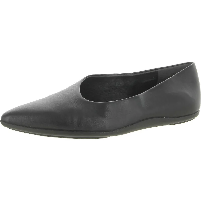 Vince Womens Lex Leather Pointed Toe Ballet Flats Wingtip Oxford Design 