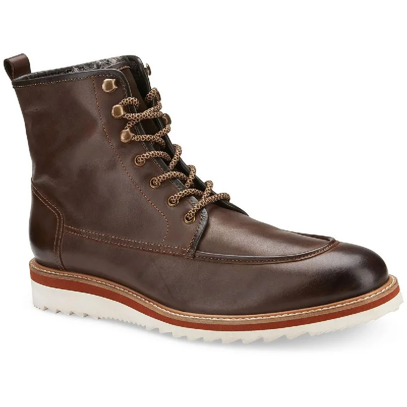 Vintage Foundry Co. Mens 1192 Leather Moc Toe Ankle Boots Ivy League - Inspired Derby Look 