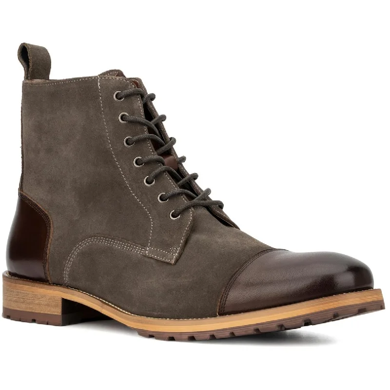 Vintage Foundry Co. Mens Seth Suede Toe Cap Combat & Lace-up Boots Memory - Foam Slipper Look  