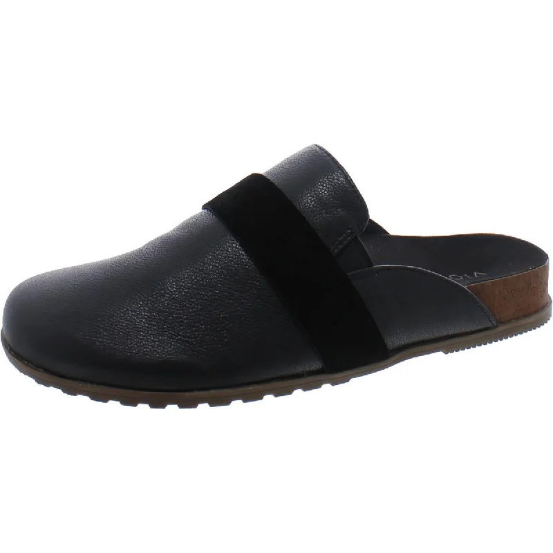 Vionic Womens Ambrosia Leather Slip On Mules Loose - Fit Slipper Style  