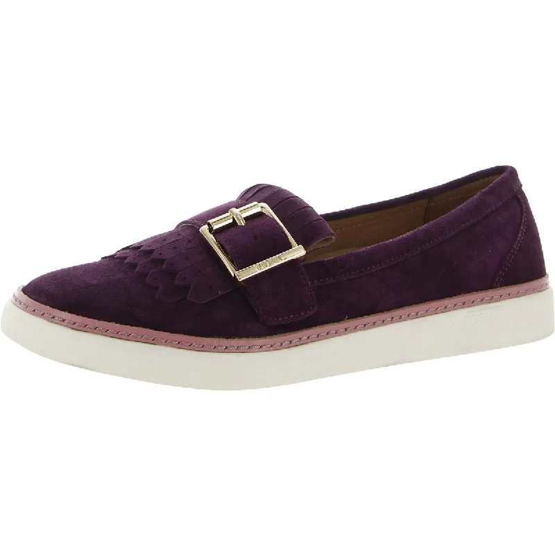 Vionic Womens Cambridge Slip On Suede Loafers Two - Tone Shoe Design  