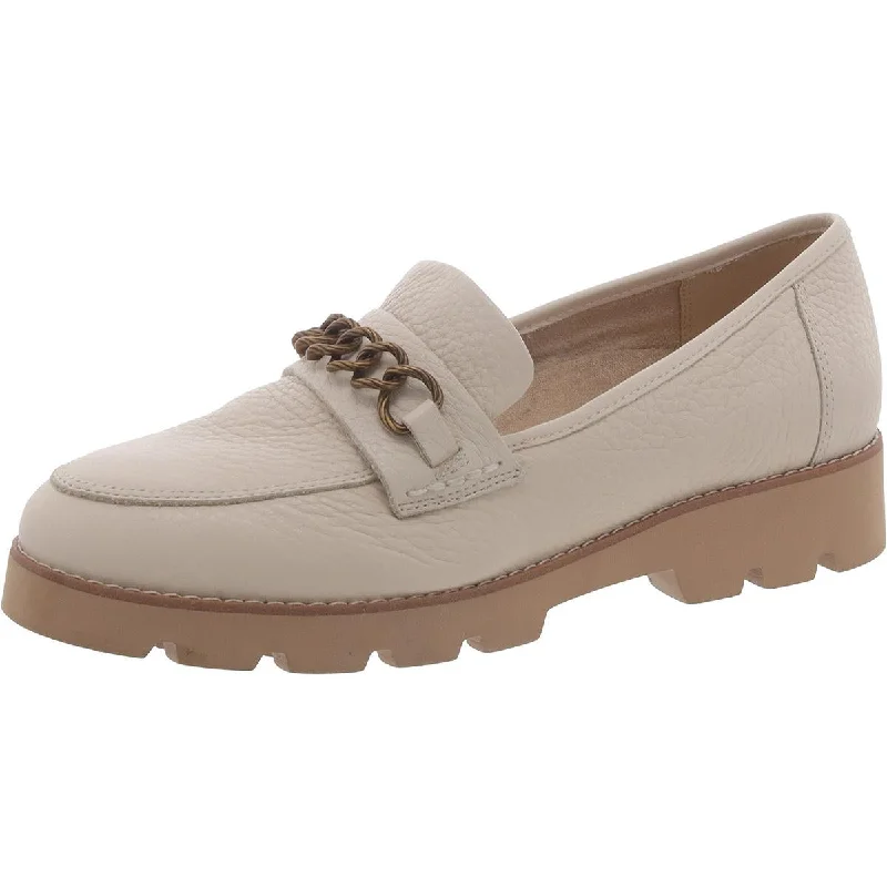 Vionic Womens Emalyn Leather Slip On Loafers Striped Shoe Style  