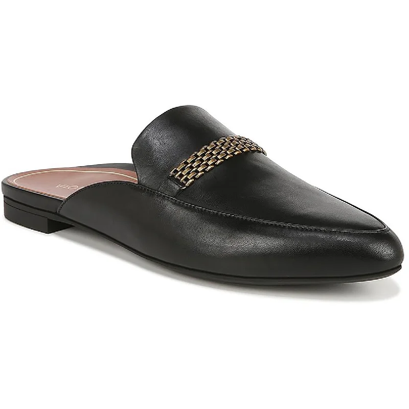 Vionic Womens Starling Leather Almond Toe Mules Hemp - Material Shoe Style  