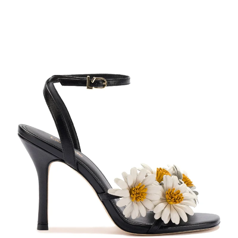 Fiore Sandal In Black Leather Ankle - High Military Boot Style  