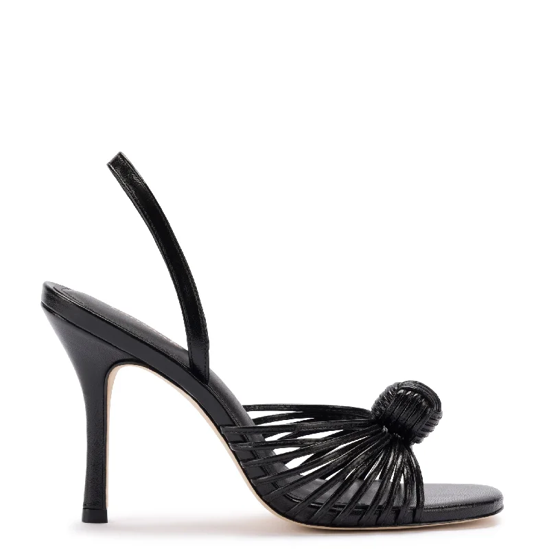 Valerie Slingback Sandal In Black Leather Artisan - Crafted Loafer Style  