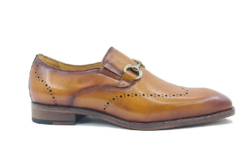 Style: 901-01-Cognac Metallic Trim Shoe Design  