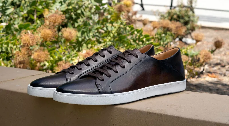 Calfskin Lace-Up Sneaker Chestnut Cowboy Boot Western Style  