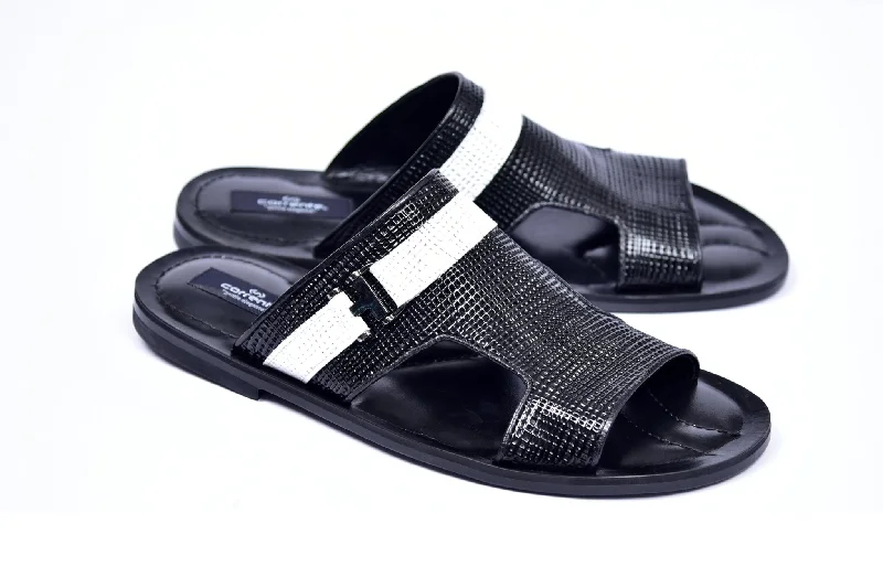 Corrente Perforated Calfskin Sandal Black Performance Running Sneaker Look  