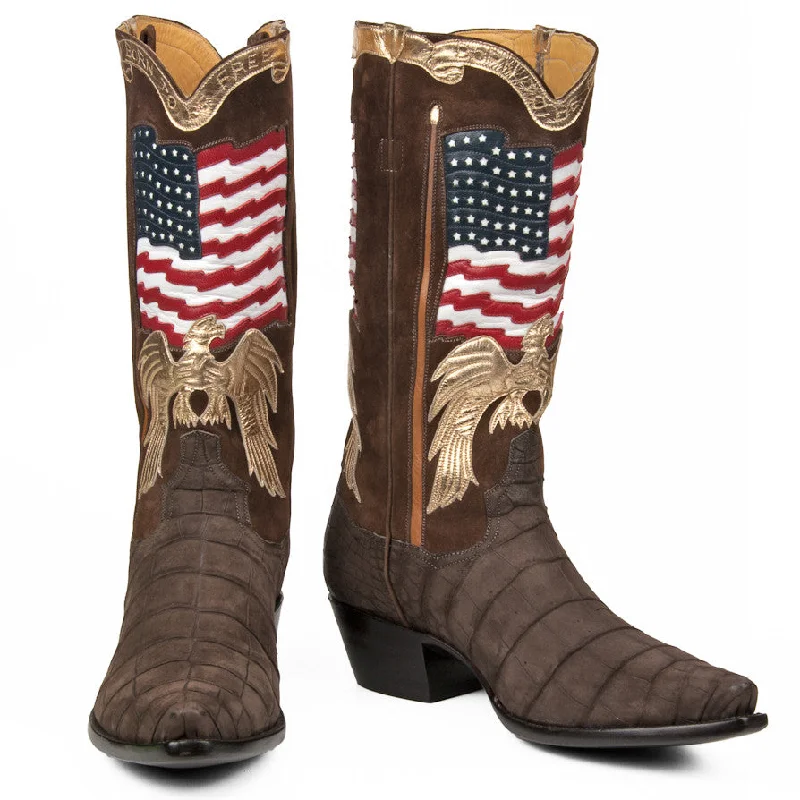 Crocodile Stars and Stripes 13" Brown Quick - Dry Hiking Shoe Style   