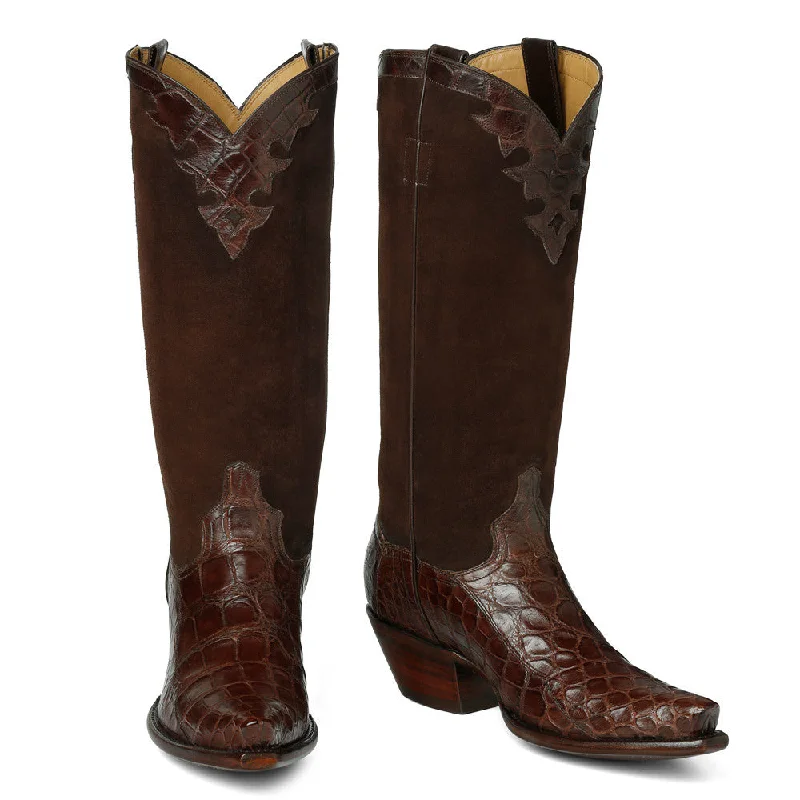 Fancy Crocodile with Nubuck 14" Comfortable Derby Style  
