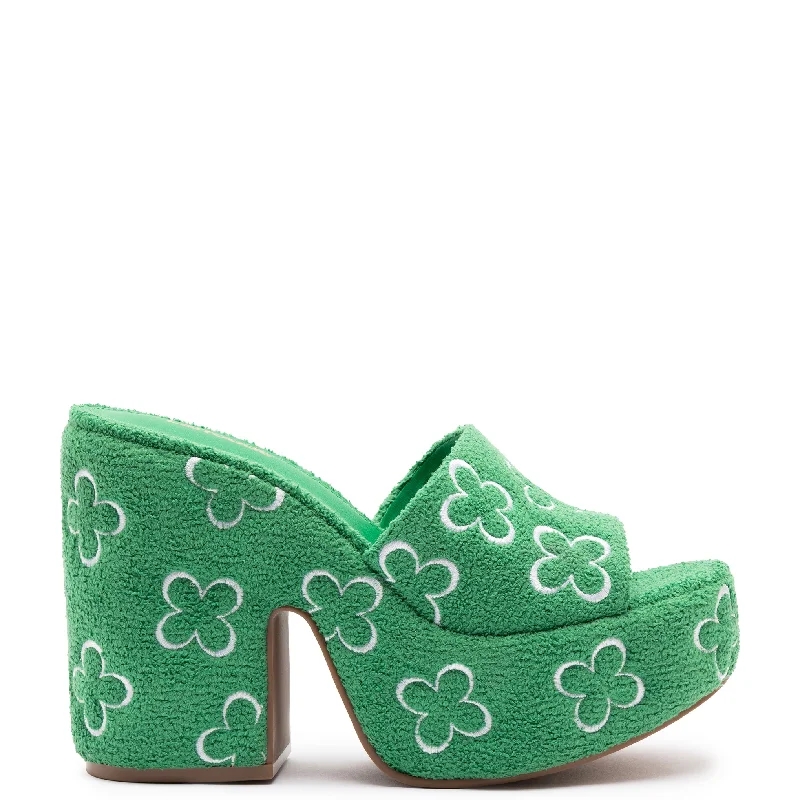 Margot Wedge In Evergreen Soft Towel Hip - Hop Sneaker Style  