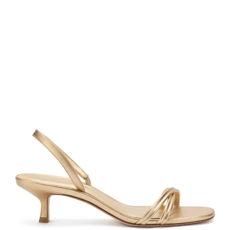 Mini Annie Sandal In Gold Metallic Leather Buckle -