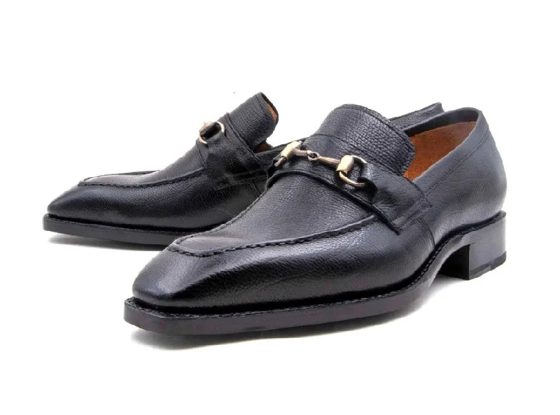 "Harry" Lama Skin Slip-On Loafer Black Lightweight Tennis Sneaker Look  