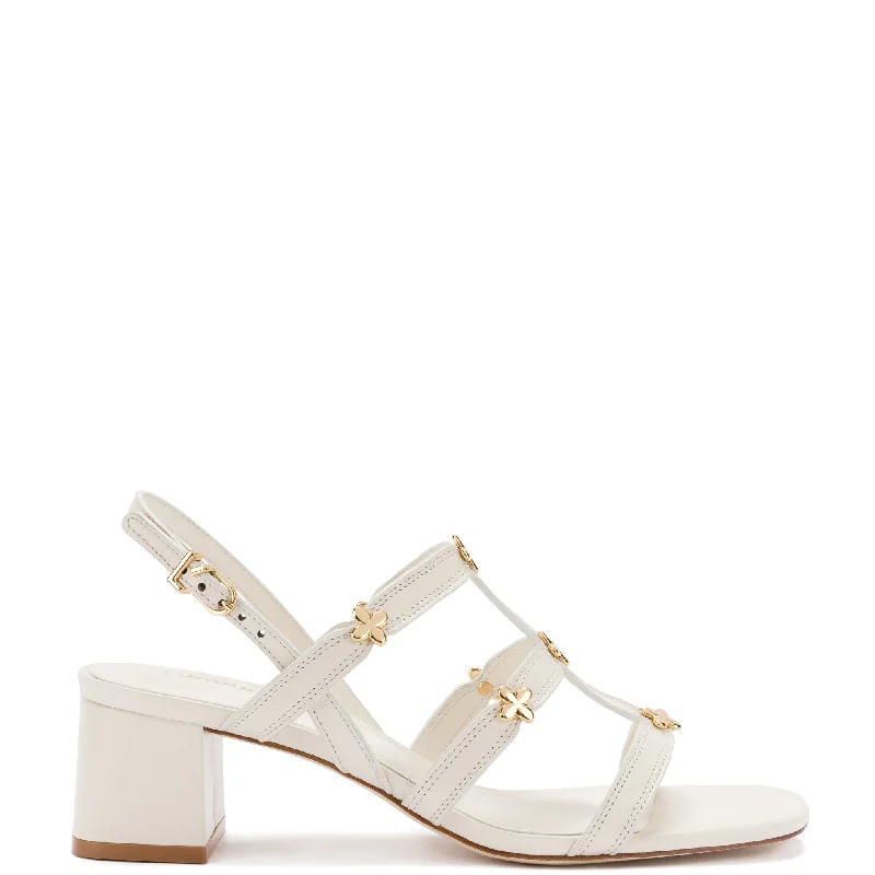 Harmony Block Sandal In Ivory Leather Minimalist Sneaker Style  