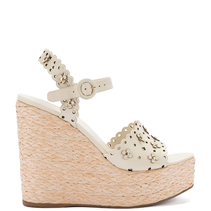 Jasmine Wedge In Ivory Leather Artisan - Crafted Loafer Style  