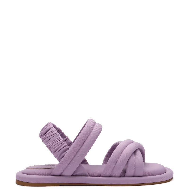 Joshua Flat Sandal In Lavender Lycra Slide Sandal Beach Style  