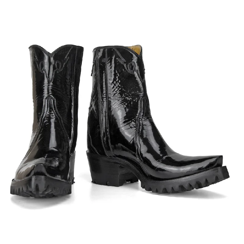 Lesley Ankle Zipper with Vibram Distressed Leather Shoe Style  