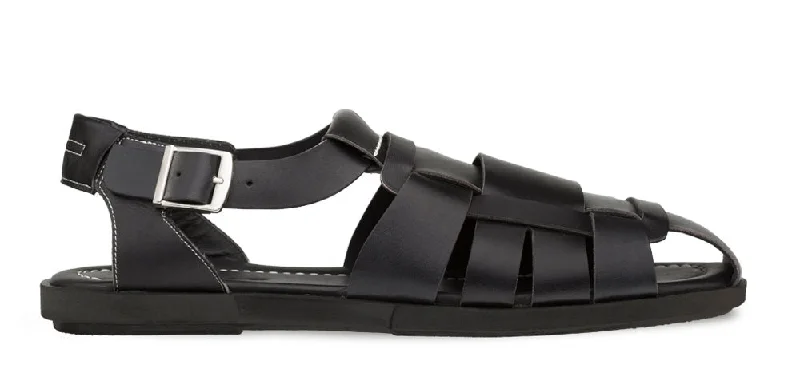 Mezlan Fisherman Sandal Black Victorian - Era Boot Style  