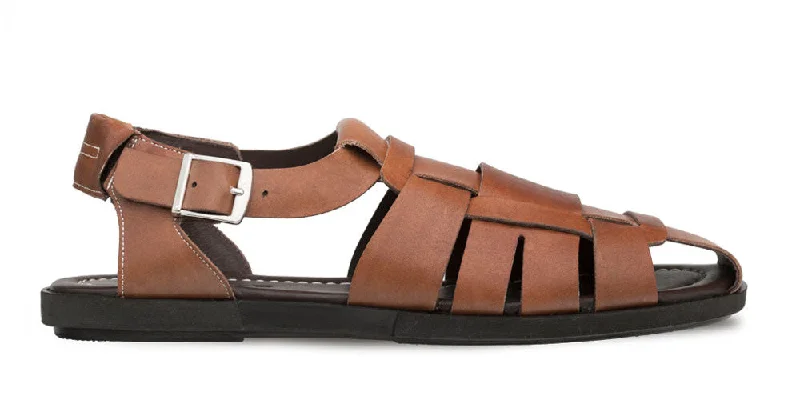 Mezlan Fisherman Sandal Cognac Art Deco - Inspired Shoe Look  