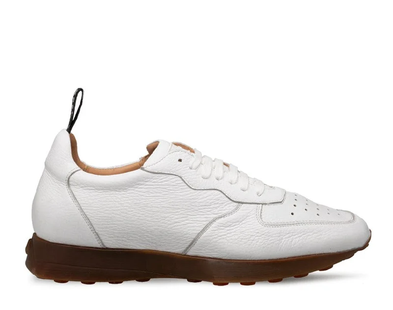 Mezlan "Gerardo" Deerskin Sneaker-White Wingtip Oxford Design 