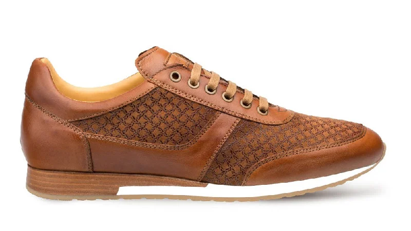 Mezlan Maxim Lace-Up Sneaker Tan Neon - Accent Sneaker Look  