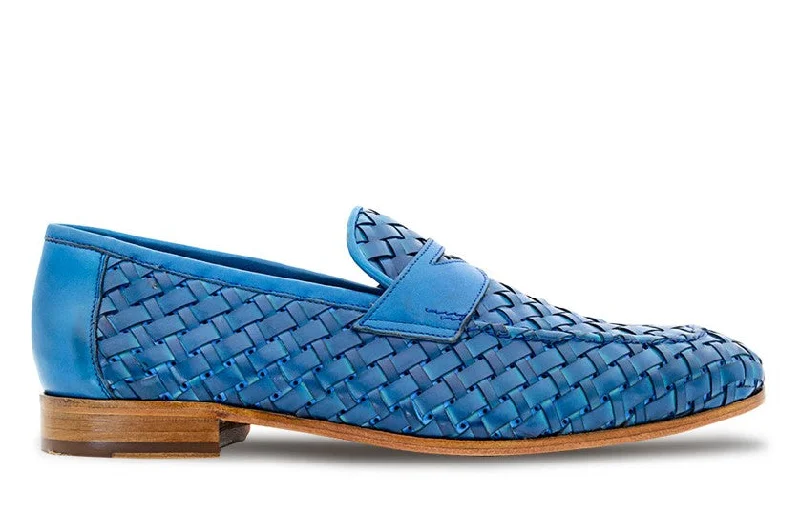 Mezlan "Solomeo" Woven Loafer Jeans Combat - Inspired Military Boot Look  