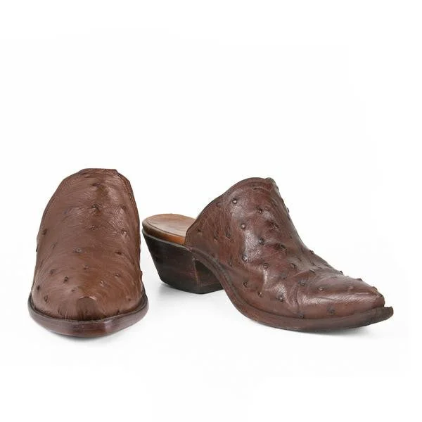 Ostrich Mule Zip - Up Boot Style  