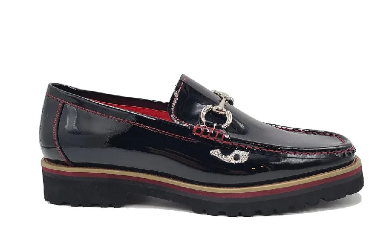 Style: 201-02PR-Black/Red Art Deco - Inspired Shoe Look  
