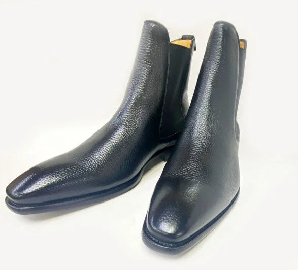 Style: 21025D-Black Elastic - Sided Chelsea Look  
