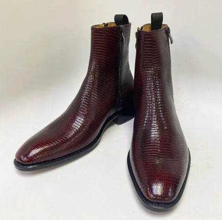 Style: 2439-2226-Burgundy Patchwork Shoe Aesthetic  