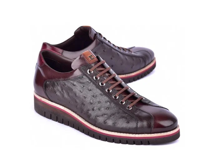 Style: 4005-Brown Ostrich Retro Plimsoll Style  