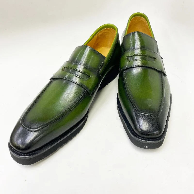 Style: 518-03-Olive Ivy League Loafer Look 