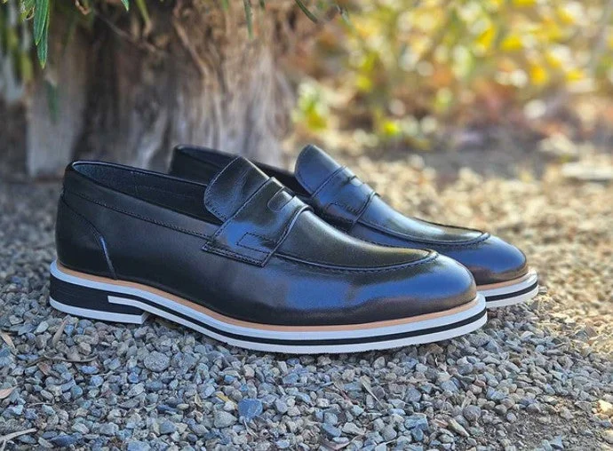 Style: 519-04-Black Ivy League Loafer Look 
