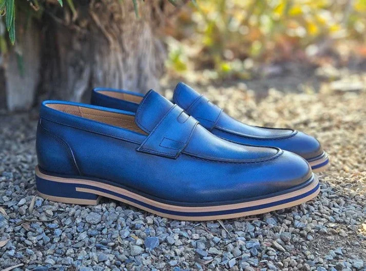 Style: 519-04-Blue Athleisure Derby Style  