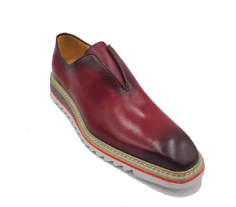 Style: 550-08-Burgundy Edwardian Shoe Look  
