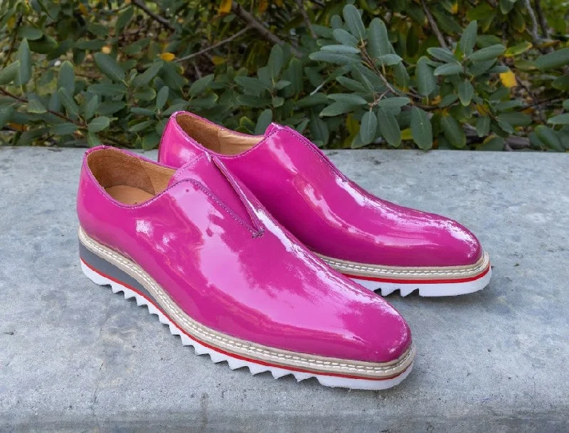 Style: 550-08P-Fuchsia Rubber - Sole Plimsoll Look  