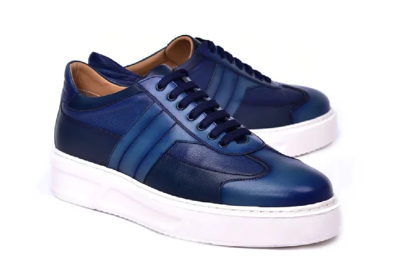Style: 5769-Navy Retro Basketball Sneaker Design  