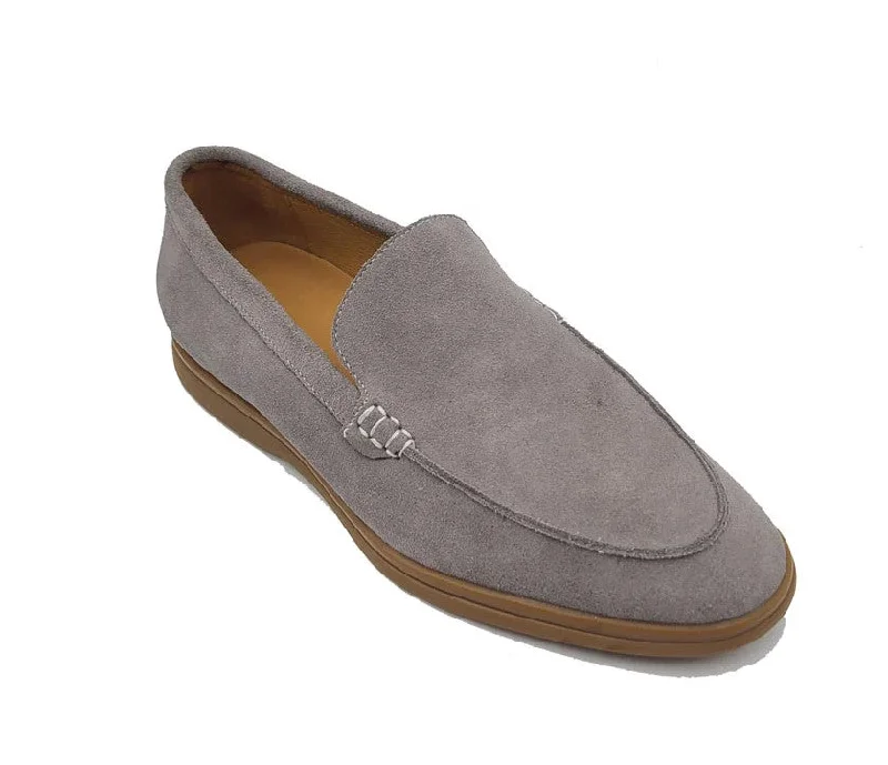 Style: 715-01s-Grey Leather Driving Shoe Style  