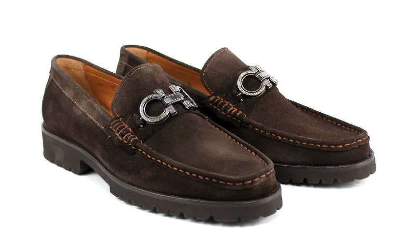 Style: Newport-P043-Brown Suede Upcycled Shoe Look  