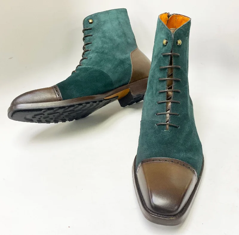 Style: S20489-Forest Green/Brown Zip - Up Boot Style  