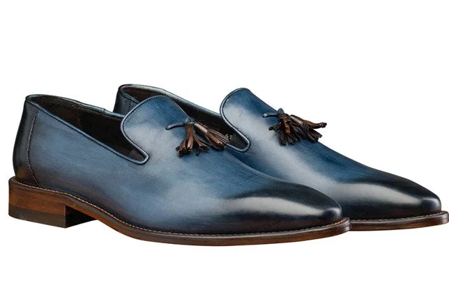 Style: Z993-Ocean/Blue Leather Driving Shoe Style  