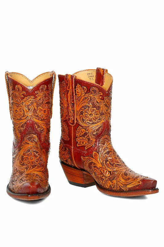 Tooled Shorty 8" Quilted Shoe Design  