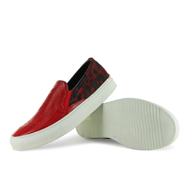 16/433 - Red Cheetah Chunky Platform Sneaker Style  