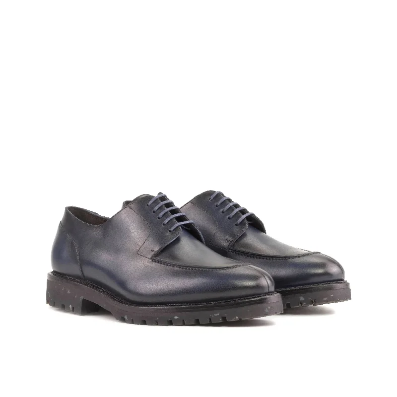 DapperFam Lorenzo in Navy Men's Italian Leather Derby Split Toe Hemp - Material Shoe Style DapperFam Lorenzo in Navy Men's Italian Leather Derby Split Toe Hemp - Material Shoe Style