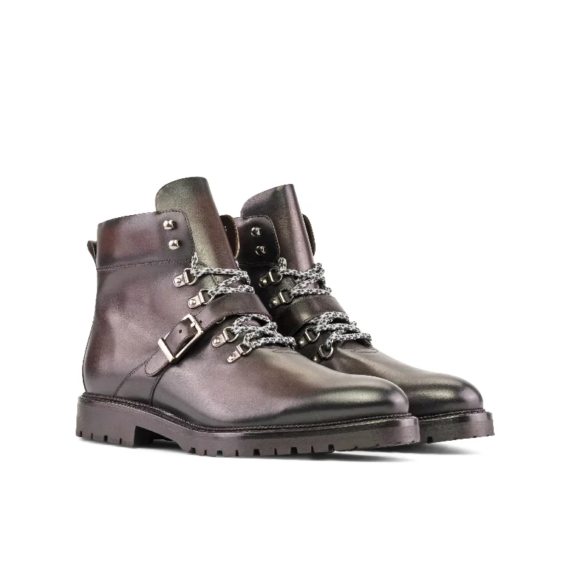DapperFam Everest in Dark Brown Men's Italian Leather Hiking Boot Loose - Fit Slipper Style DapperFam Everest in Dark Brown Men's Italian Leather Hiking Boot Loose - Fit Slipper Style