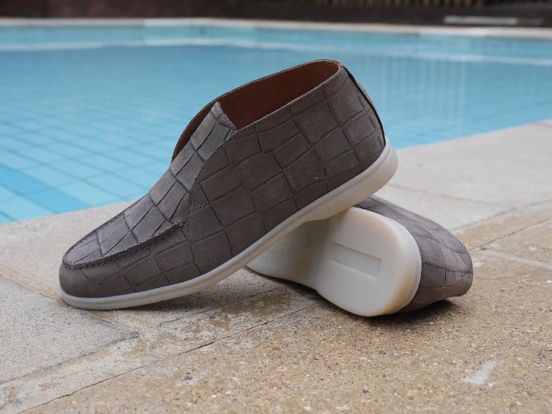 5514 - Grey Nubuck Moc Croc Aesthetic  