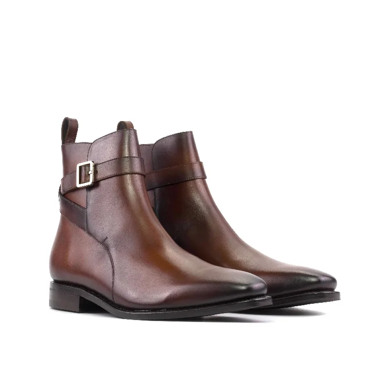 DapperFam Rohan in Med Brown Men's Italian Leather Jodhpur Boot Slide Sandal Beach Style DapperFam Rohan in Med Brown Men's Italian Leather Jodhpur Boot Slide Sandal Beach Style